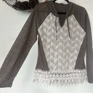 WarehouseOne Lace Long Sleeve Top
